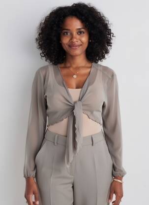 Boléro légère et transparente gris EVALINKA femme