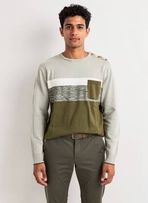 Pull stretch manches longues vert RMS26 homme