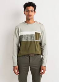 Pull stretch manches longues vert RMS26 homme