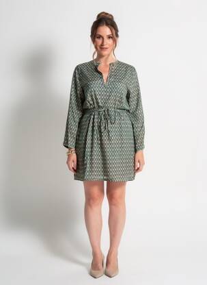 Robe courte manches longues manches longues vert IT HIPPIE femme