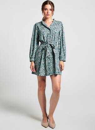 Robe courte manches longues manches longues bleu VIC VIA femme