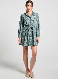 Robe courte manches longues manches longues bleu VIC VIA femme