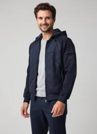 Blouson finition intérieure doublure imprimée bleu IZAC homme