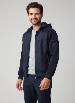 Blouson finition intérieure doublure imprimée bleu IZAC homme