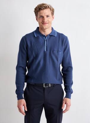 Pull stretch manches longues bleu BERAC homme
