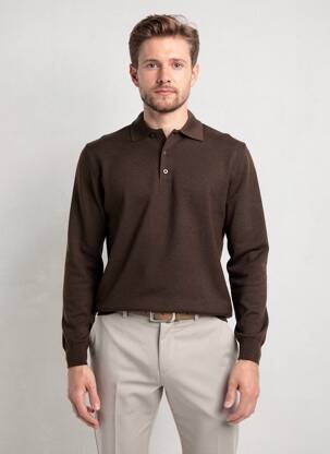 Pull stretch manches longues marron BERAC homme
