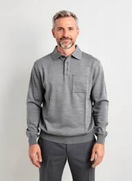Pull stretch manches longues gris BERAC homme