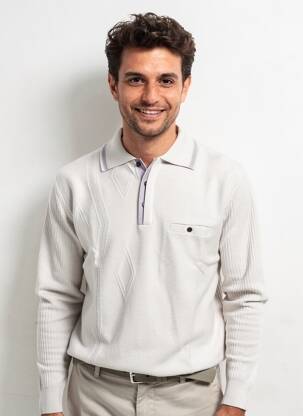 Pull stretch manches longues gris BERAC homme