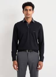 Polo manches longues manches longues noir MISE AU GREEN homme