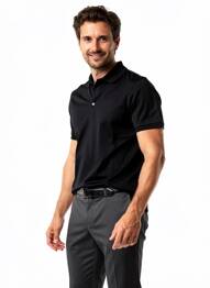 Polo tissage jersey manches courtes noir IZAC homme