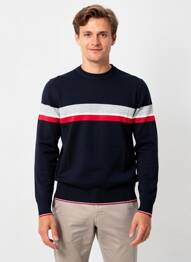 Pull stretch manches longues bleu IZAC homme