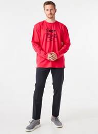 T-shirt coupe cintrée manches longues rouge EDEN PARK homme