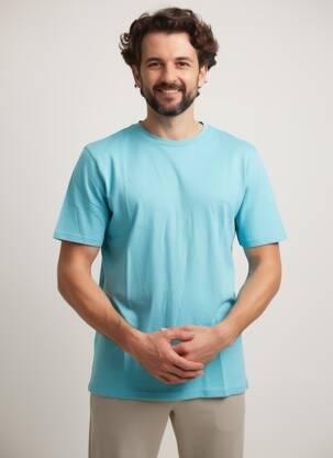 T-shirt broderie manches courtes bleu CAMEL ACTIVE homme