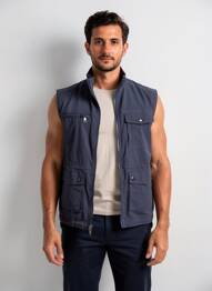 Gilet sans manche doublure bleu THOMAS GOODWIN homme
