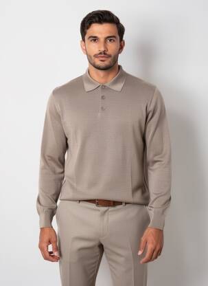 Pull stretch manches longues marron BANDE ORIGINALE homme