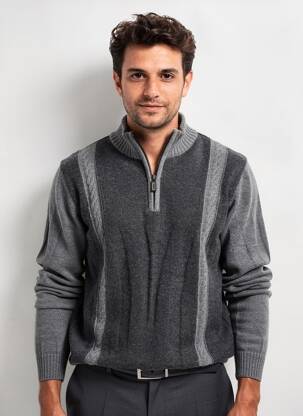 Pull tissage chiné manches longues gris OLIVER HOLTON homme