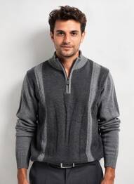 Pull tissage chiné manches longues gris OLIVER HOLTON homme