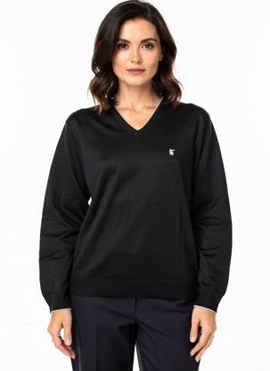 Pull col v manches longues noir BANDE ORIGINALE femme