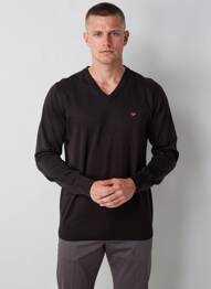 Pull col v manches longues noir TOM TAILOR homme
