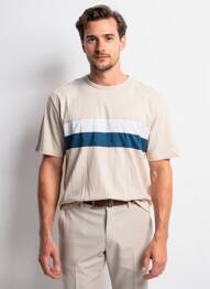 T-shirt stretch manches courtes beige EMINENCE homme
