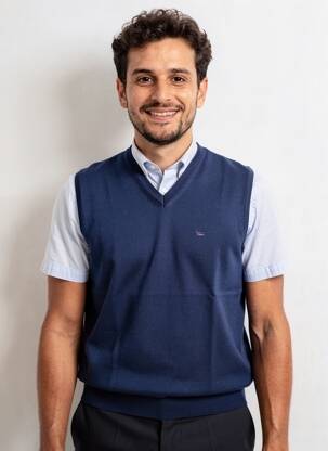 Pull col v sans manche bleu BEST GUEST homme