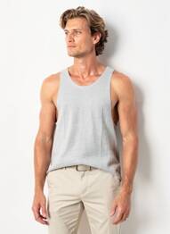 Débardeur tissage chiné sans manche gris TOMMY HILFIGER homme