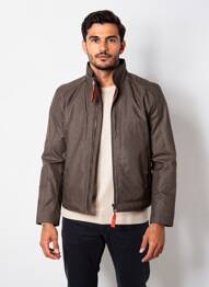 Manteau court fermeture zippée sur le devant sans capuche marron CASUAL SPIRIT homme
