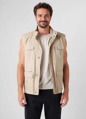 Gilet sans manche doublure beige BENNY LES HOMMES homme