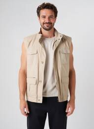 Gilet sans manche doublure beige BENNY LES HOMMES homme