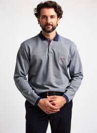 Polo manches longues manches longues bleu DARIO BELTRAN homme