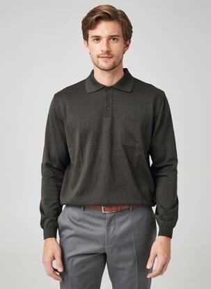 Pull stretch manches longues marron BERAC homme