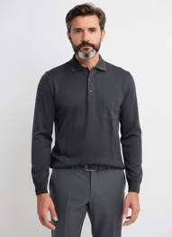 Pull stretch manches longues gris BERAC homme