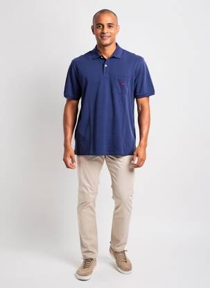 Polo stretch manches courtes bleu DARIO BELTRAN homme