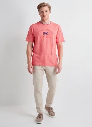 T-shirt tissage chiné manches courtes orange BLACK WELLIS homme