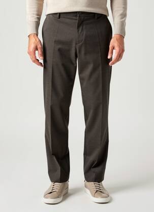 Pantalon droit tissage chiné taille normale marron BRUNO SAINT HILAIRE homme
