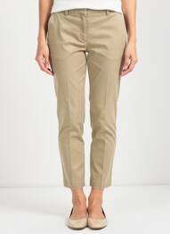 Pantalon chino tissage popeline taille normale vert BRUNO SAINT HILAIRE femme