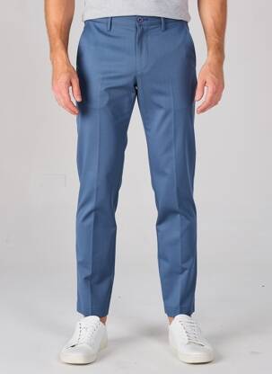 Pantalon chino tissage chiné taille normale bleu BRUNO SAINT HILAIRE homme
