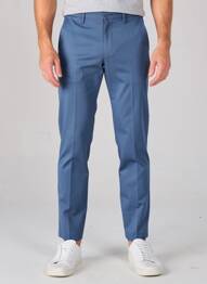 Pantalon chino tissage chiné taille normale bleu BRUNO SAINT HILAIRE homme