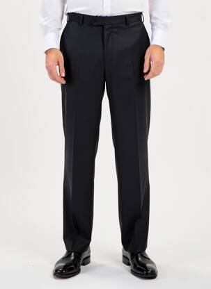 Pantalon droit fermeture zippée sous rabat avec crochet taille normale noir IZAC homme