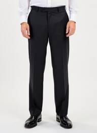 Pantalon droit fermeture zippée sous rabat avec crochet taille normale noir IZAC homme