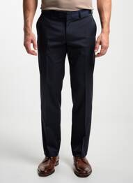 Pantalon droit fermeture zippée sous rabat avec crochet taille normale bleu IZAC homme