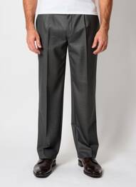 Pantalon droit tissage chiné taille basse gris LUCAN homme