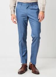 Pantalon slim tissage chiné taille normale bleu IZAC homme