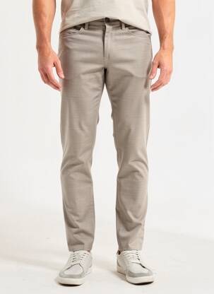 Pantalon slim tissage chiné taille normale marron BRUNO SAINT HILAIRE homme