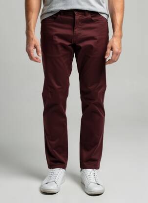 Pantalon chino stretch taille normale rouge HATTRIC homme