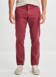 Pantalon chino stretch taille normale rouge IZAC homme
