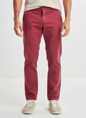 Pantalon chino stretch taille normale rouge IZAC homme