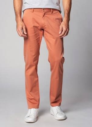 Pantalon chino tissage popeline taille normale orange IZAC homme