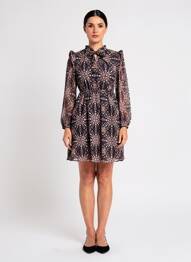Robe courte manches longues manches longues noir MOLLY BRACKEN femme