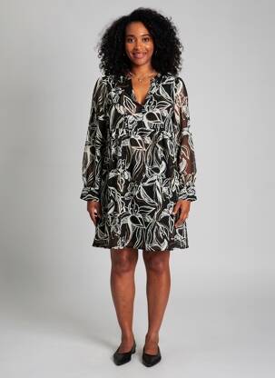 Robe courte manches longues manches longues noir LOLA ESPELETA femme